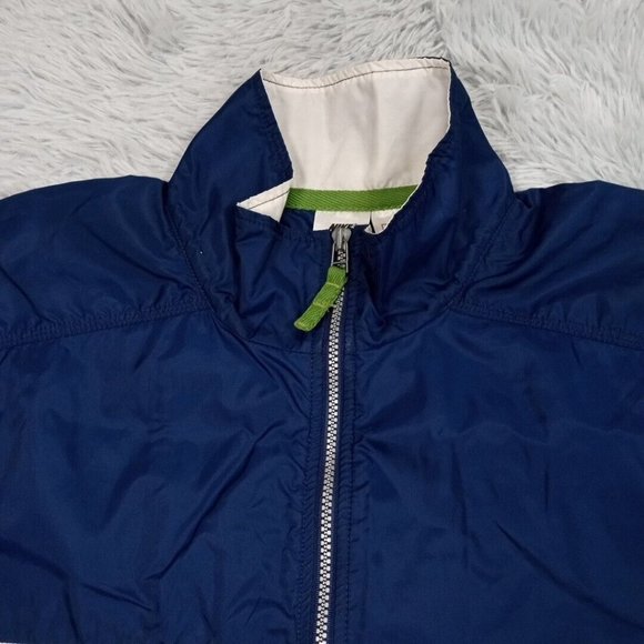 Vintage Nike Mens Jacket Blue XL Windbreaker Pockets Swoosh Athletic Activewear - Picture 4 of 13
